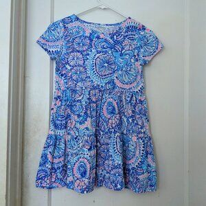 Lilly Pulitzer Geanna Swing Dress Blue Grotto Girls Size 8/10 years